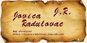 Jovica Radulovac vizit kartica